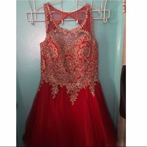 prom red dress ( XL )